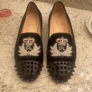 Christian Louboutin Intern Black Velour Loafer 39 $995